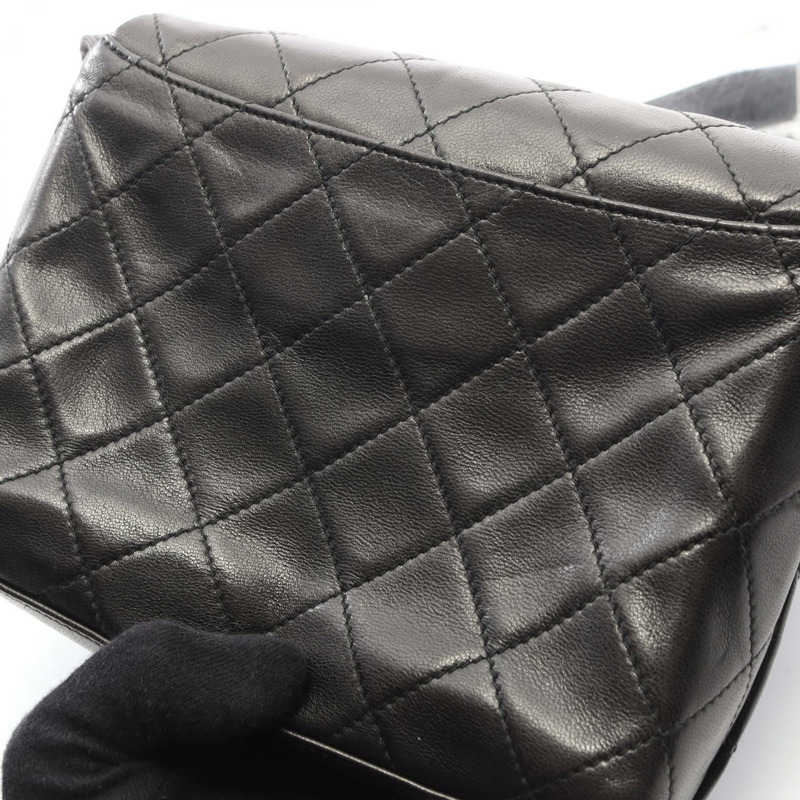 香奈兒 (CHANEL) Matelasse 羊皮肩斜背包 黑色 GHW 二手 女士 CC-8