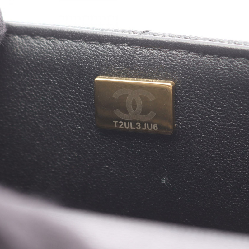 香奈兒 (CHANEL) Matelasse 頂部手柄鏈條斜挎單肩包，黑色皮革，二手-4