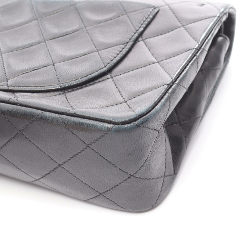 香奈兒 (CHANEL) Matelasse W 翻蓋鏈條單肩包，羊皮材質，黑色，二手，女士，金色五金，COCO-9