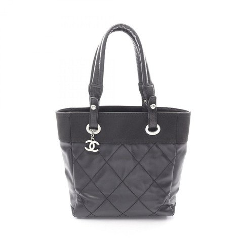 香奈兒 (CHANEL) Paris Biarritz PM 手提單肩包 34208 帆布皮革 黑色 二手 SHW