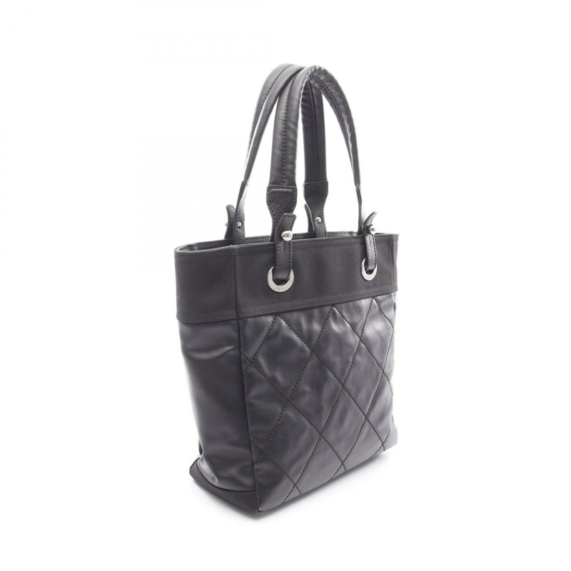 香奈兒 (CHANEL) Paris Biarritz PM 手提單肩包 34208 帆布皮革 黑色 二手 SHW-1