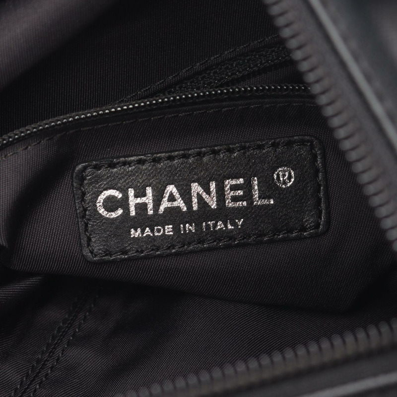 香奈兒 (CHANEL) Paris Biarritz PM 手提單肩包 34208 帆布皮革 黑色 二手 SHW-3