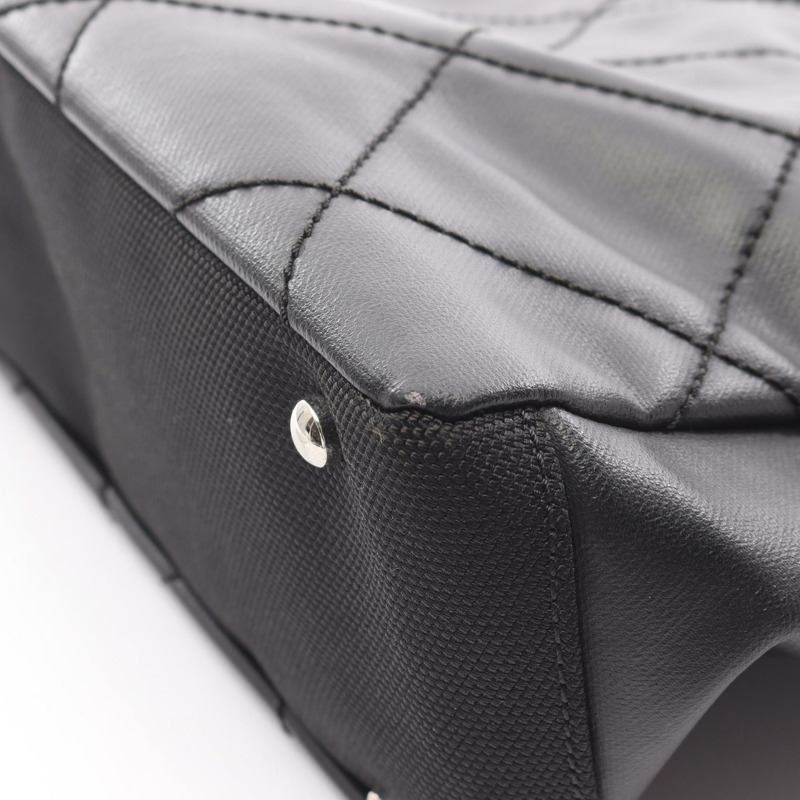 香奈兒 (CHANEL) Paris Biarritz PM 手提單肩包 34208 帆布皮革 黑色 二手 SHW-7