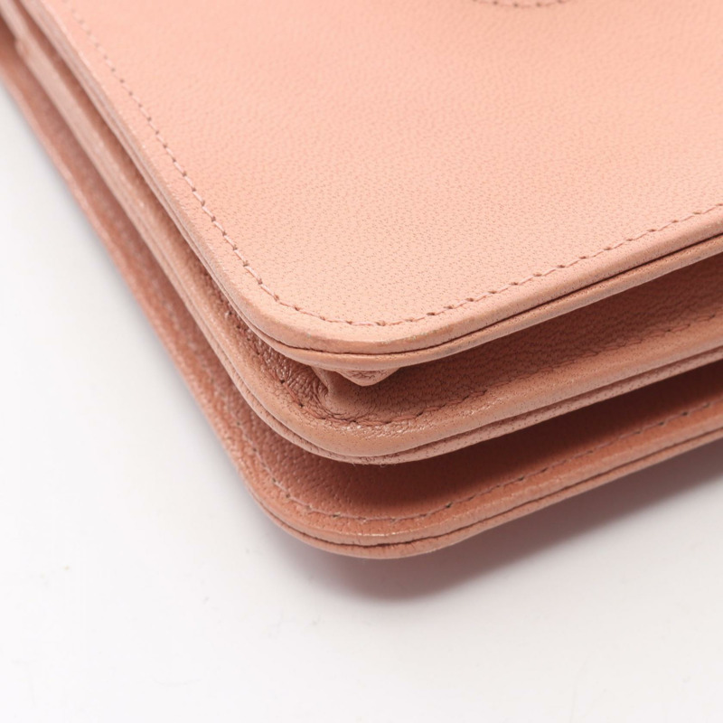 香奈兒 Mademoiselle 鏈條斜背包，粉紅色羊皮，二手，金色五金-10