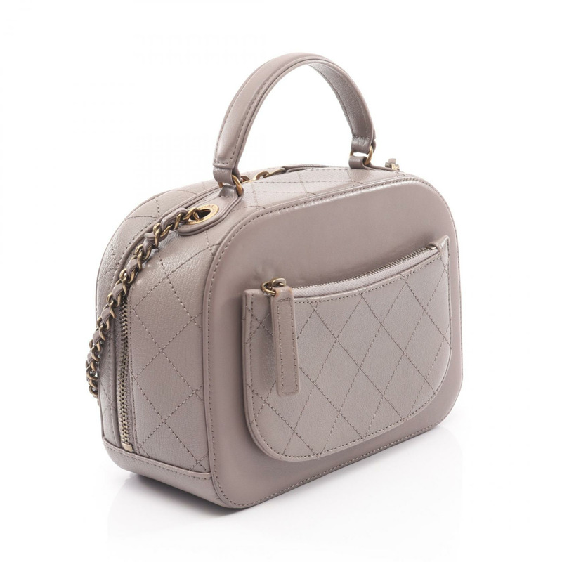 香奈兒 (CHANEL) Matelasse 斜背包/肩背包/手提包 A934631 皮革 灰色 二手-1