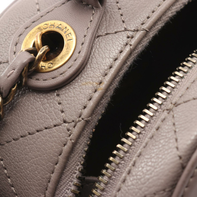 香奈兒 (CHANEL) Matelasse 斜背包/肩背包/手提包 A934631 皮革 灰色 二手-8