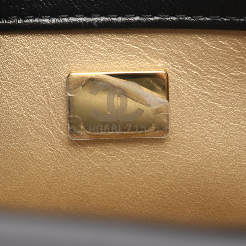 香奈兒 (CHANEL) 絎縫鏈條斜背包 AS31101 黑色皮革二手金色五金-4