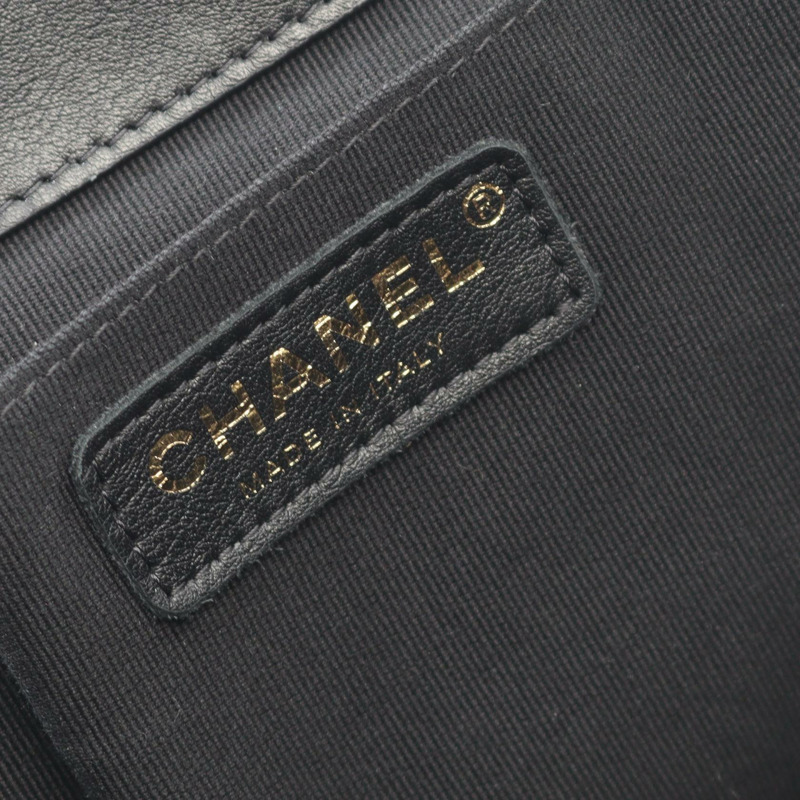 香奈兒 (CHANEL) 絎縫雙肩包/背包/鏈條肩帶 AS3618 羊皮黑 二手 金色五金-3