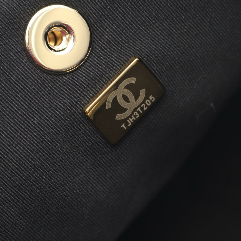 香奈兒 (CHANEL) 絎縫雙肩包/背包/鏈條肩帶 AS3618 羊皮黑 二手 金色五金-4