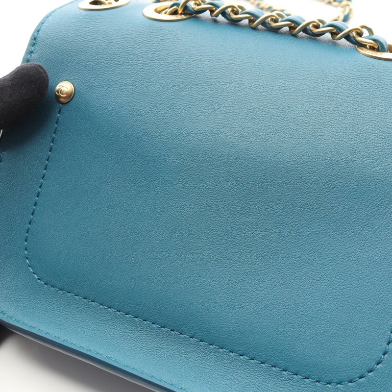 香奈兒 (CHANEL) 絎縫鏈條單背包 AS1094 羊皮 土耳其藍 二手 金色五金-7