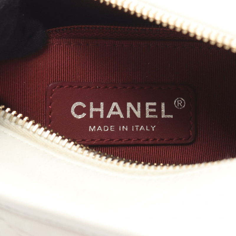 香奈兒 (CHANEL) Gabriel De Chanel 小號 Hobo 鏈條肩背包 A91810 白色皮革 二手-3