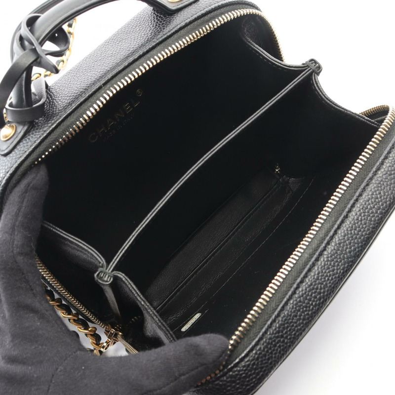 香奈兒 CC Figley Vanity Matelasse 鏈條斜背包 A93343 皮革 BK-2