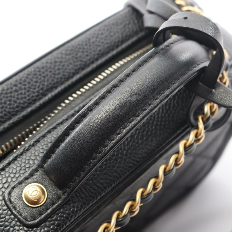 香奈兒 CC Figley Vanity Matelasse 鏈條斜背包 A93343 皮革 BK-6