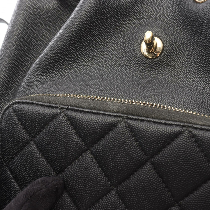 香奈兒 (CHANEL) 絎縫雙肩包/背包/鏈條肩帶 AS3530 皮革 黑色 GHW 二手-5