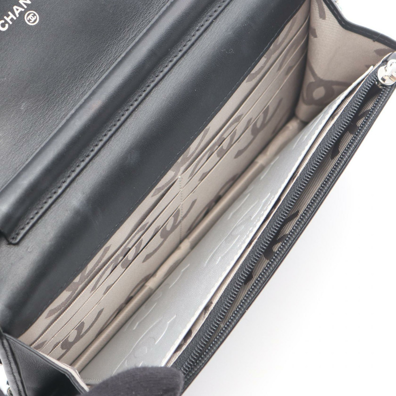 香奈兒 Cambon 系列鏈條肩背斜背包，黑色銀色皮革，二手女款-2