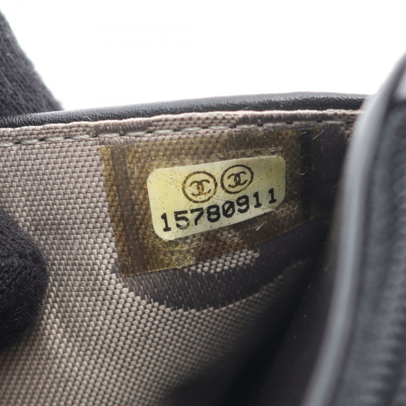 香奈兒 Cambon 系列鏈條肩背斜背包，黑色銀色皮革，二手女款-4