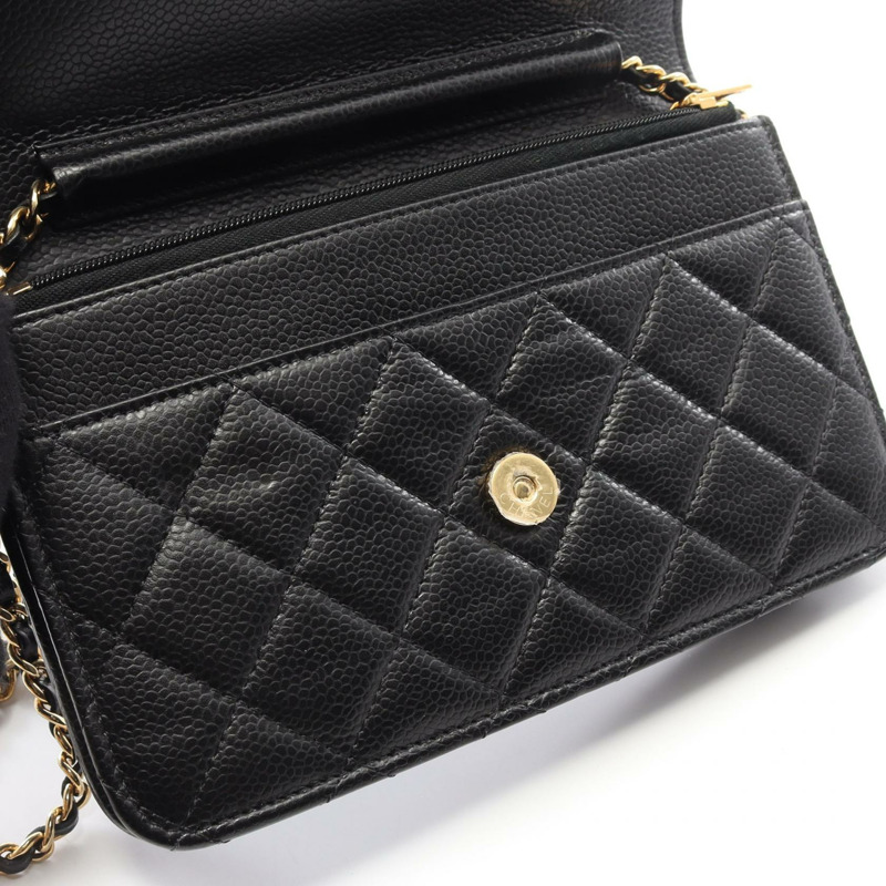 香奈兒 (CHANEL) Matelasse 斜背鏈條包 AP4241 小牛皮 黑色 GHW 二手 CC-8