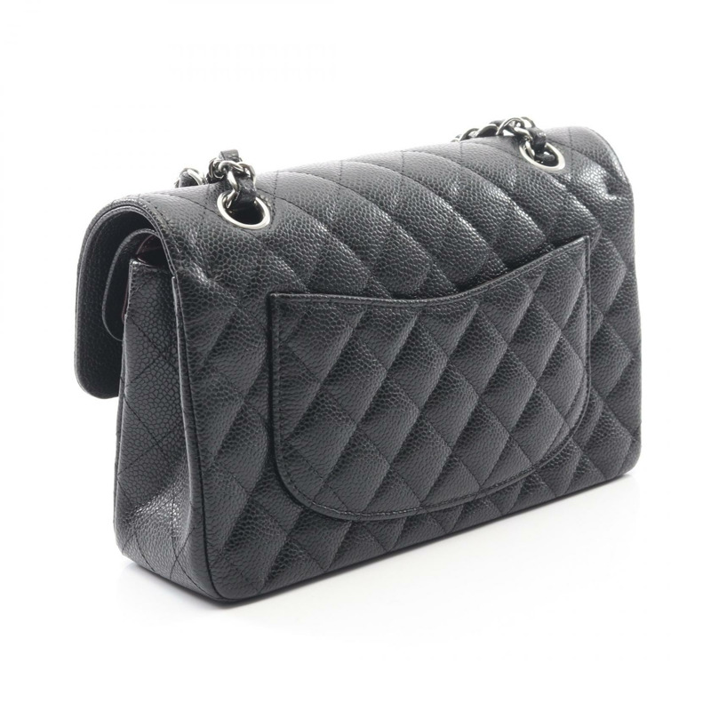 香奈兒 (CHANEL) Matelasse 雙蓋鏈條肩背包 A01113 小牛皮 黑色 SHW 二手-1