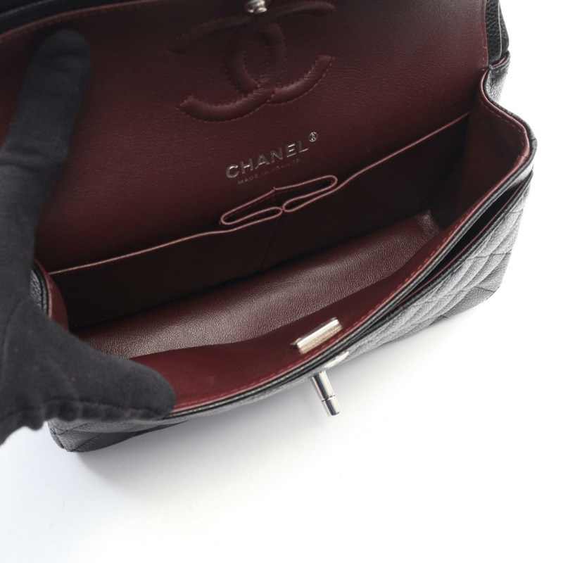 香奈兒 (CHANEL) Matelasse 雙蓋鏈條肩背包 A01113 小牛皮 黑色 SHW 二手-2