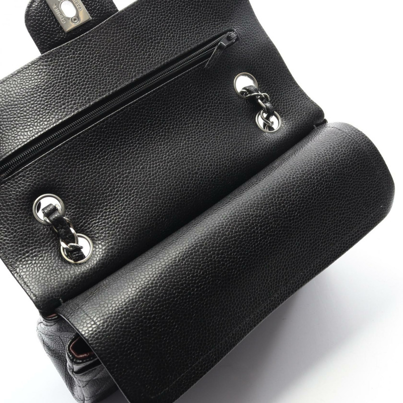 香奈兒 (CHANEL) Matelasse 雙蓋鏈條肩背包 A01113 小牛皮 黑色 SHW 二手-6