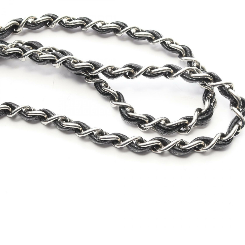 香奈兒 (CHANEL) Matelasse 雙蓋鏈條肩背包 A01113 小牛皮 黑色 SHW 二手-7