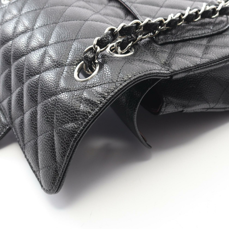香奈兒 (CHANEL) Matelasse 雙蓋鏈條肩背包 A01113 小牛皮 黑色 SHW 二手-8