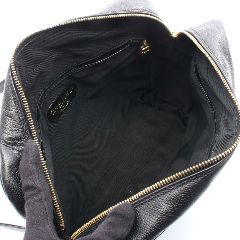 香奈兒三重 COCO 標誌鏈單背包，粒面小牛皮，黑色，二手-2