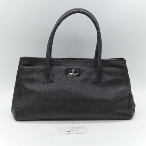 Chanel 香奈兒 Cerf Executive 黑色荔枝紋 小牛皮  托特包