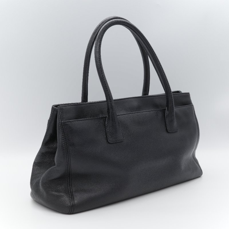 Chanel 香奈兒 Cerf Executive 黑色荔枝紋 小牛皮  托特包-3