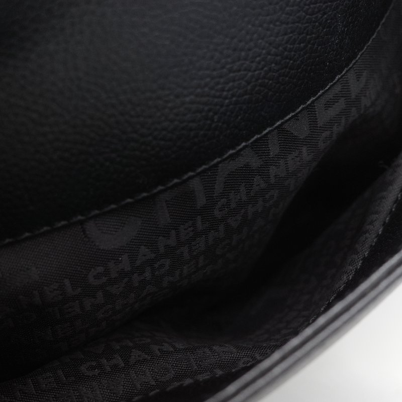 Chanel 香奈兒 Cerf Executive 黑色荔枝紋 小牛皮  托特包-12