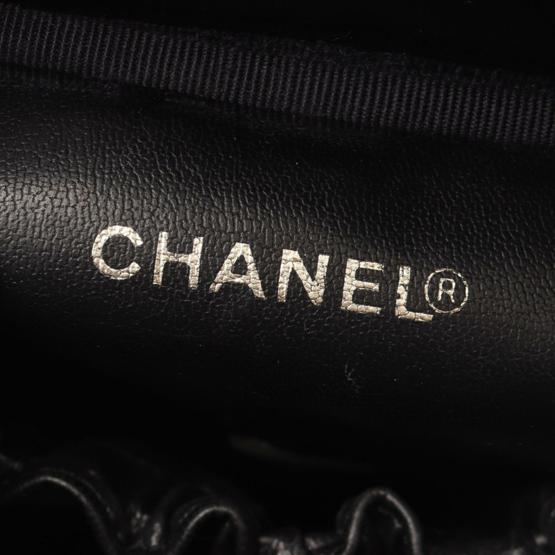 香奈兒 COCO Mark 化妝包 A01998 黑色粒面小牛皮 二手 女士 金色五金-3