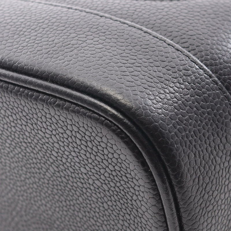 香奈兒 COCO Mark 化妝包 A01998 黑色粒面小牛皮 二手 女士 金色五金-5