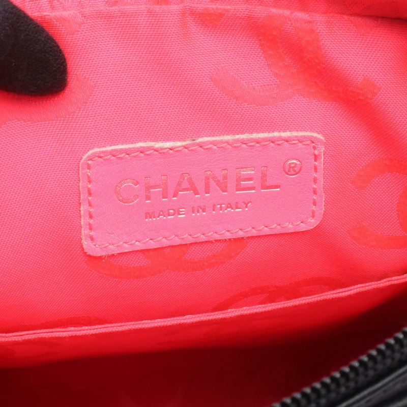 香奈兒 Cambon 系列斜背單肩包 A25178 黑色皮革二手女士 SHW-3