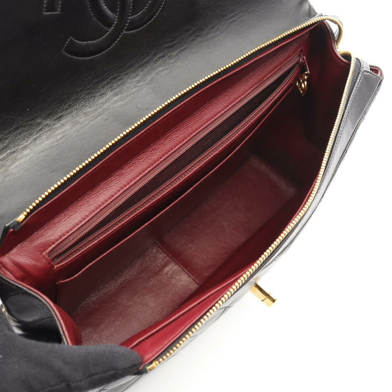 香奈兒 (CHANEL) 絎縫雙肩包，羊皮材質，黑色，二手，女款，金色五金-2