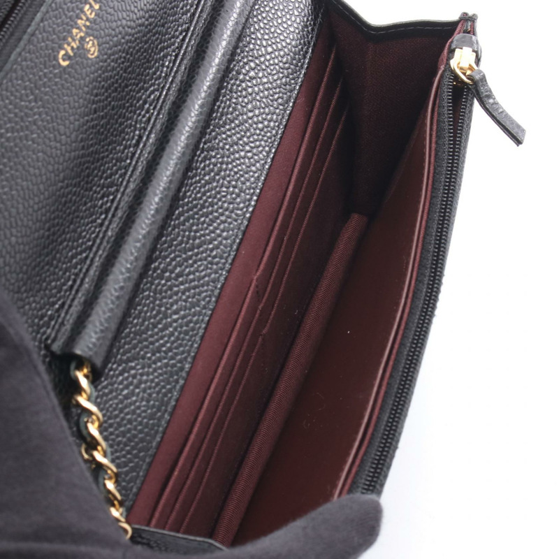 香奈兒 (CHANEL) 絎縫肩背包 AP0250 粒面小牛皮 黑色 二手 女士 金色五金-2