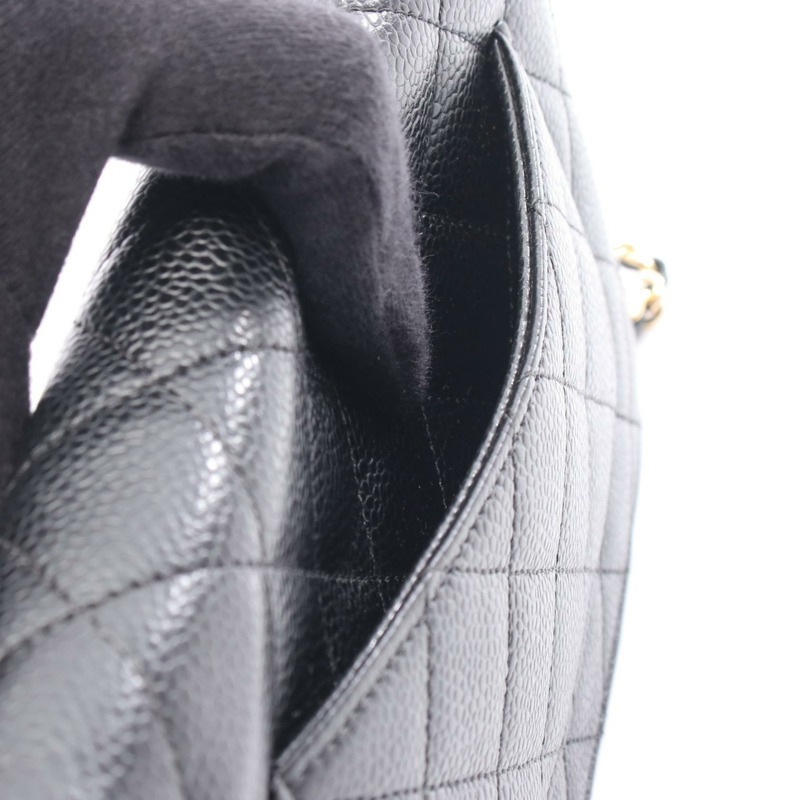 香奈兒 (CHANEL) 絎縫肩背包 AP0250 粒面小牛皮 黑色 二手 女士 金色五金-5