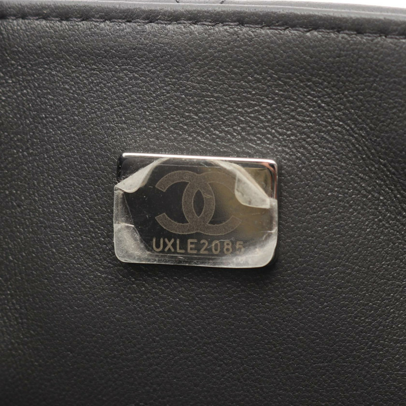 香奈兒迷你絎縫肩背包 A35200 羊皮灰 二手 SHW-4