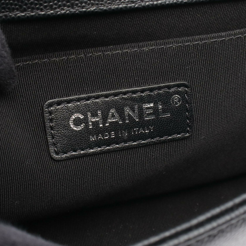 香奈兒 Boy Chanel 單肩包 A67086 黑色粒面小牛皮 二手 女士 SHW-3
