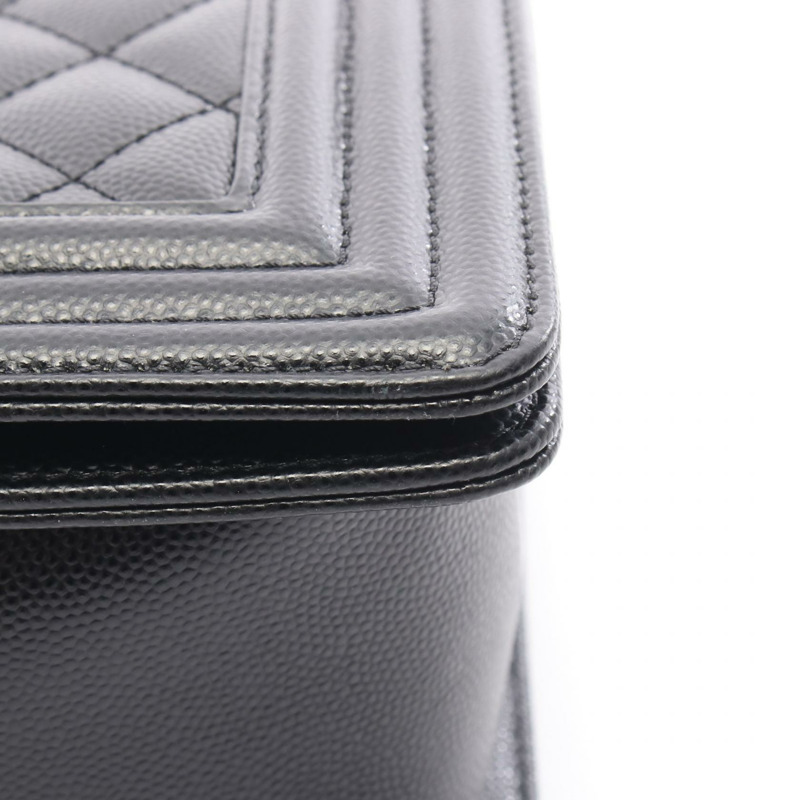 香奈兒 Boy Chanel 單肩包 A67086 黑色粒面小牛皮 二手 女士 SHW-5