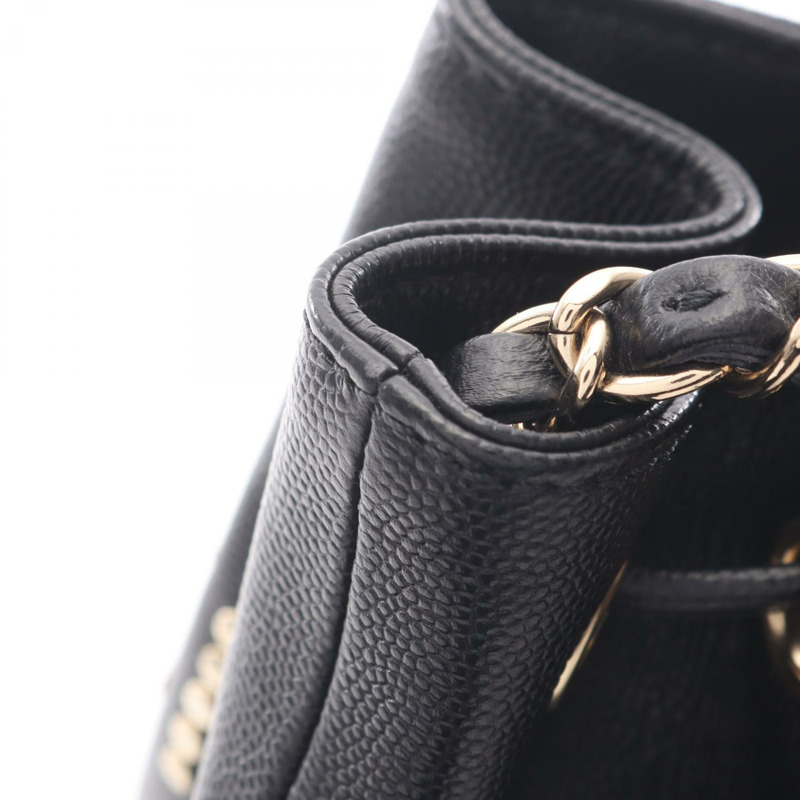 香奈兒 Deauville 單背包 AS1045 黑色粒面小牛皮 二手 女士 金色五金-7