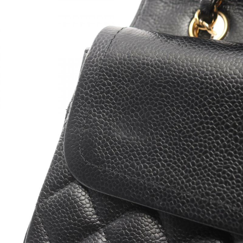 香奈兒 (CHANEL) Matelasse W 翻蓋鏈條單肩背包 A01112 黑色皮革二手女士金扣-7