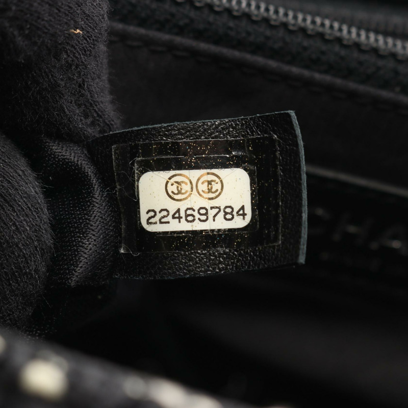 香奈兒 (CHANEL) 航空手提單肩包 A93308 織物皮革 黑色 多色 二手 SHW-4