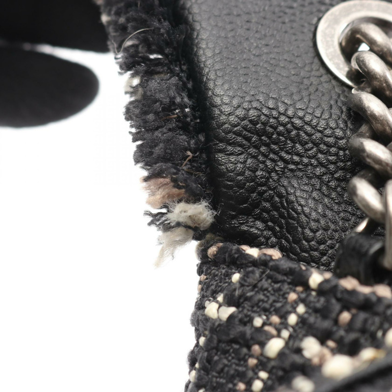 香奈兒 (CHANEL) 航空手提單肩包 A93308 織物皮革 黑色 多色 二手 SHW-8