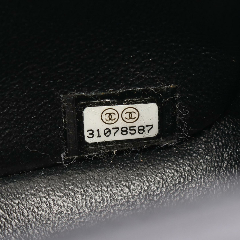 香奈兒迷你絎縫鏈條肩背包 A35200 羊皮黑色二手 SHW CC-4