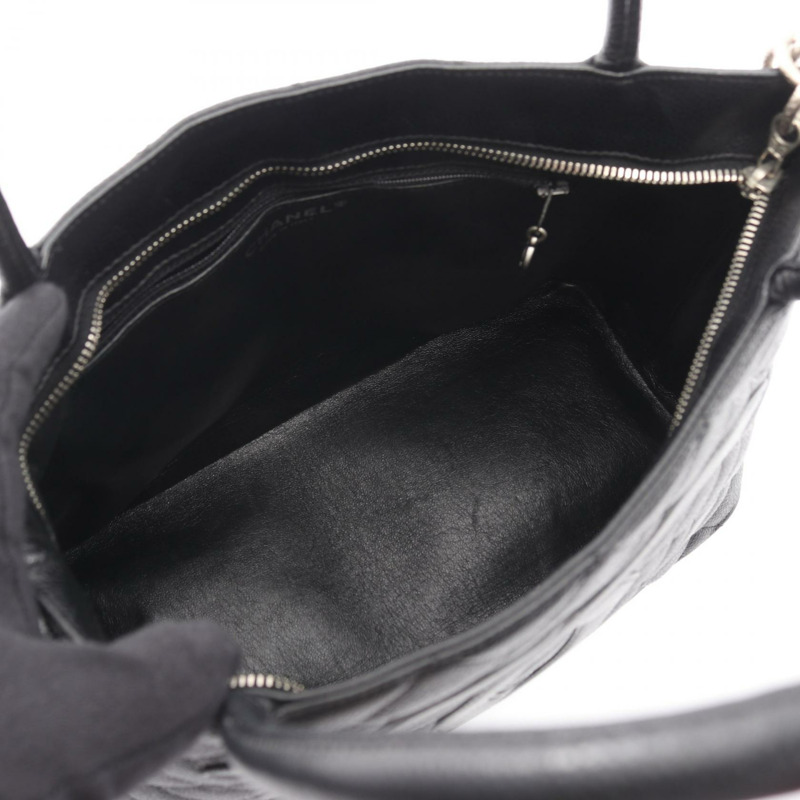 香奈兒 (CHANEL) Medallion 手提包 A01804 黑色粒面小牛皮 二手 女士 SHW CC-2