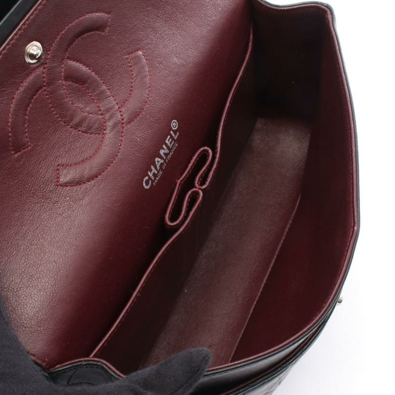 香奈兒 (CHANEL) Matelasse W 翻蓋肩背包 A01112 羊皮 黑色 二手 SHW CC-2