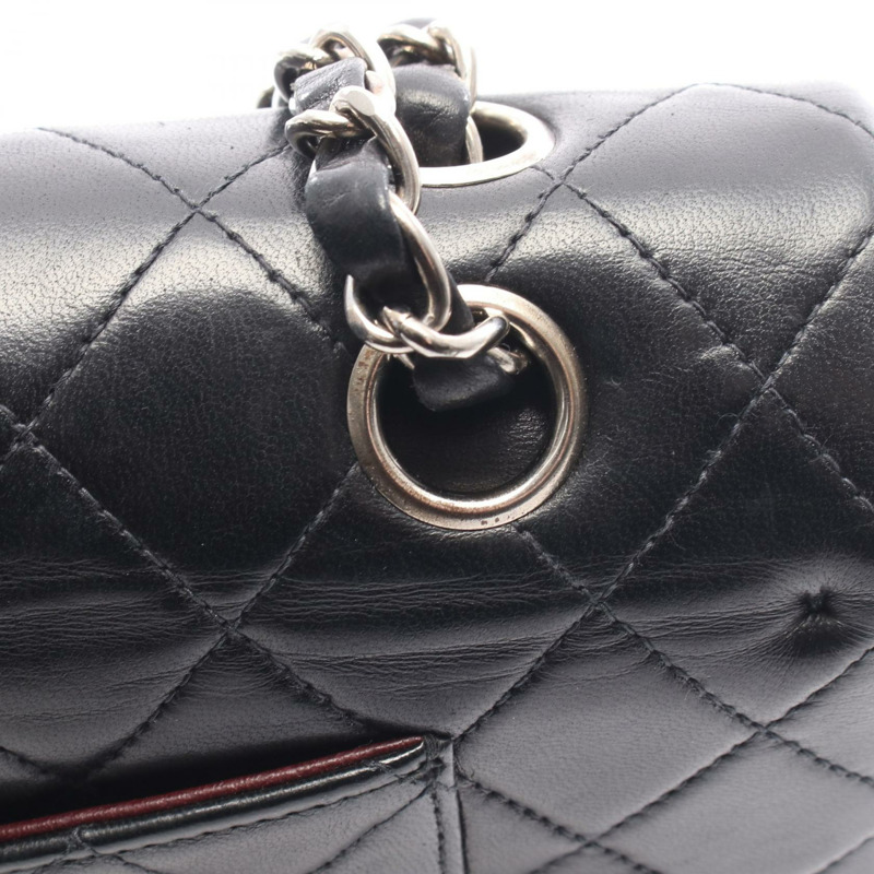 香奈兒 (CHANEL) Matelasse W 翻蓋肩背包 A01112 羊皮 黑色 二手 SHW CC-7