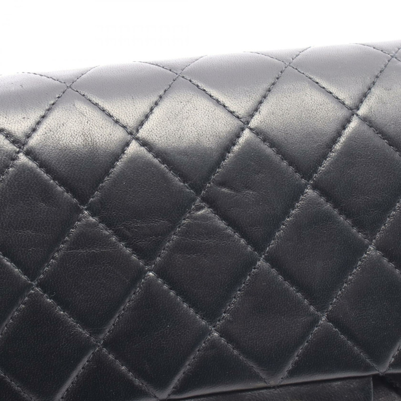 香奈兒 (CHANEL) Matelasse W 翻蓋肩背包 A01112 羊皮 黑色 二手 SHW CC-8