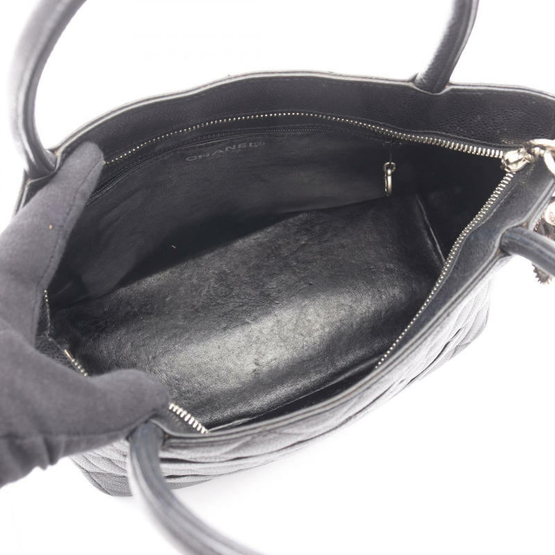 香奈兒 (CHANEL) Medallion 手提包 A01804 黑色粒面小牛皮 二手 女士 SHW-2