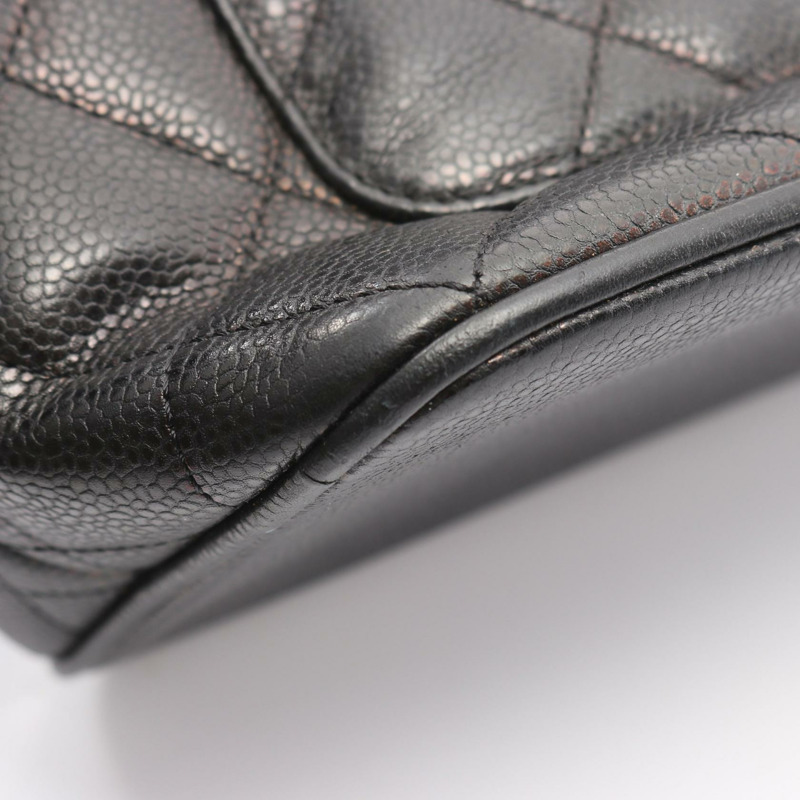 香奈兒 (CHANEL) Medallion 手提包 A01804 黑色粒面小牛皮 二手 女士 SHW-11